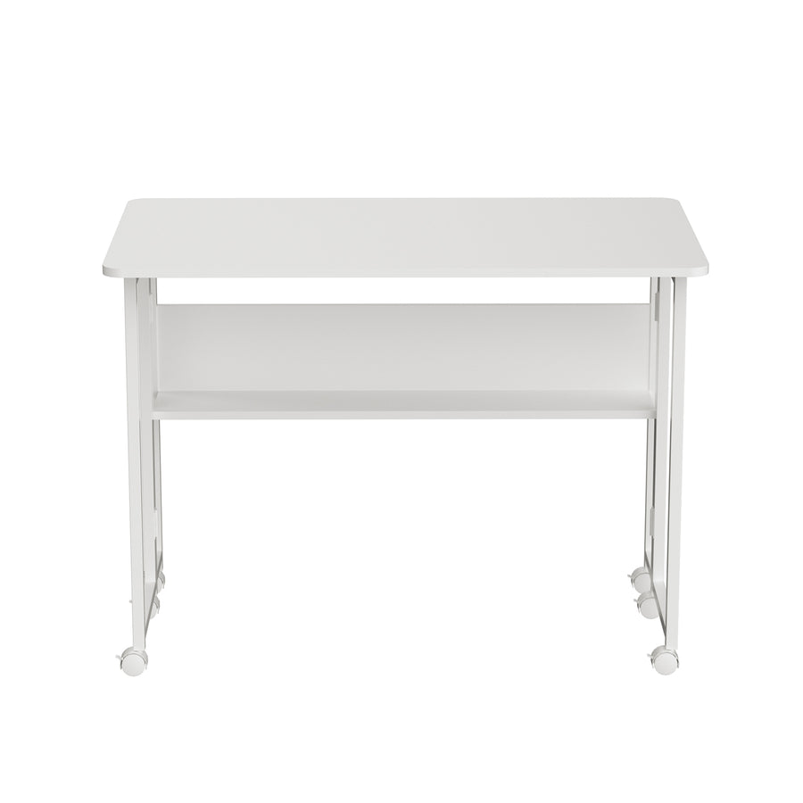 Maclean fällbart bord skrivbord, vit, mobil, skiva 100x58cm, max. 50kg, MC-126 W