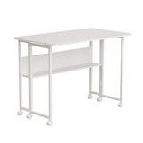 Maclean fällbart bord skrivbord, vit, mobil, skiva 100x58cm, max. 50kg, MC-126 W