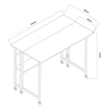 Maclean fällbart bord skrivbord, vit, mobil, skiva 100x58cm, max. 50kg, MC-126 W