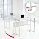 Maclean fällbart bord skrivbord, vit, mobil, skiva 100x58cm, max. 50kg, MC-126 W
