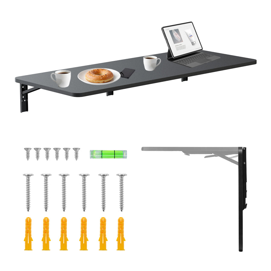Maclean fällbar hylla/topp, svart, 100x40 cm, max 50 kg, MC-128 B