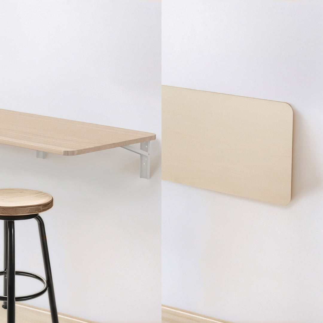 Maclean Hopfällbar hylla / bordsskiva, ljus träfärg, 100x40cm, max. 50 kg, MC-128 WD