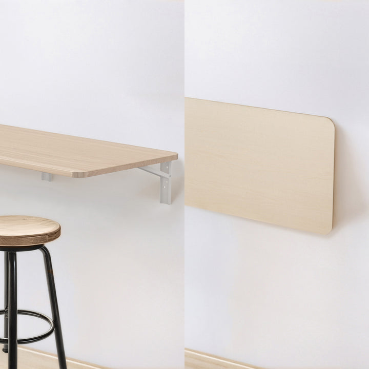 Maclean Hopfällbar hylla / bordsskiva, ljus träfärg, 100x40cm, max. 50 kg, MC-128 WD