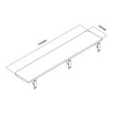 Maclean Hopfällbar hylla/topp, svart, 100x20 cm, max. 50 kg, MC-129 B