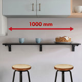 Maclean Hopfällbar hylla/topp, svart, 100x20 cm, max. 50 kg, MC-129 B