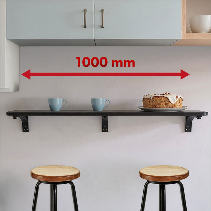 Maclean Hopfällbar hylla/topp, svart, 100x20 cm, max. 50 kg, MC-129 B