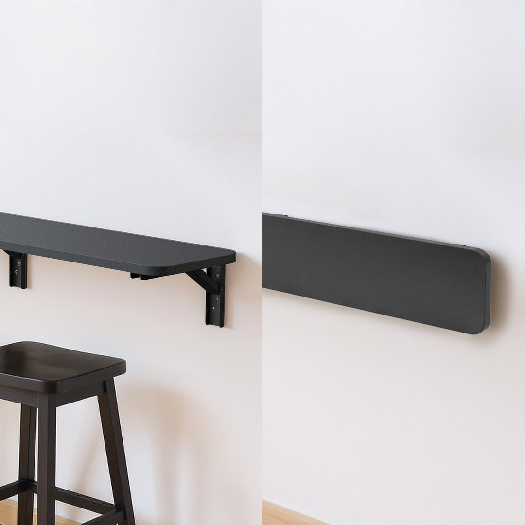 Maclean Hopfällbar hylla/topp, svart, 100x20 cm, max. 50 kg, MC-129 B
