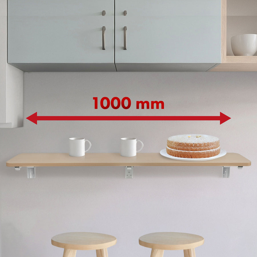 Fällbart hyllplan/skiva Maclean, ljus träfärg, 100x20 cm, max.50 kg, MC-129 WD