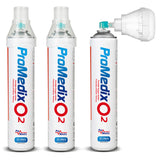 Bärbar 99,4% syrgasinhalator Promedix 12L, PR-994, 3 enheter