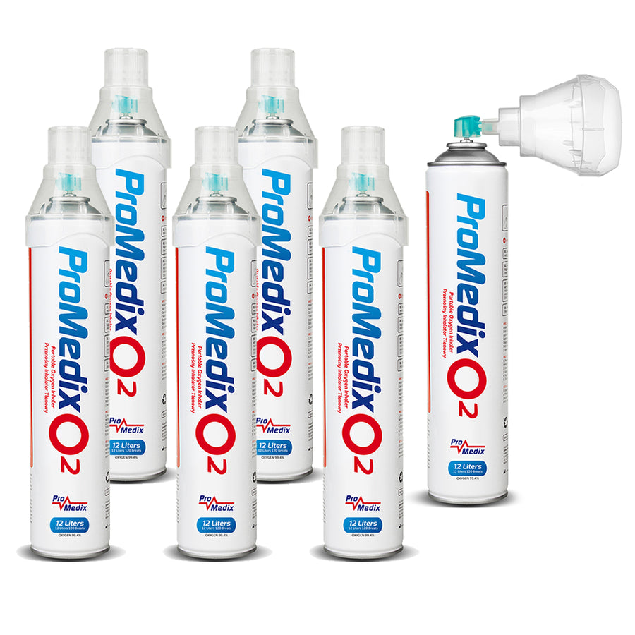 Bärbar 99,4% syrgasinhalator Promedix 12L, PR-994, 6 enheter