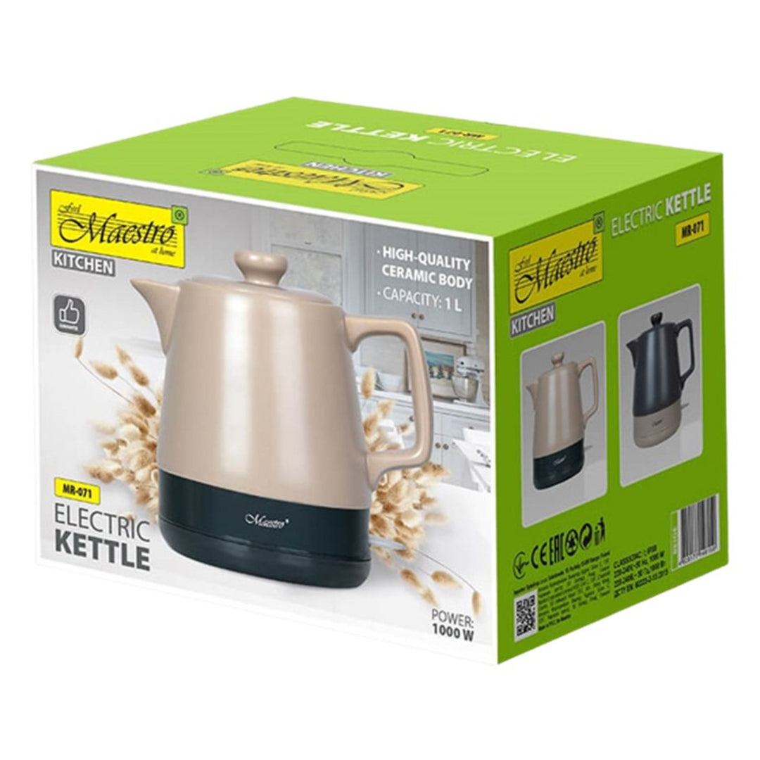 Keramisk vattenkokare 1l Maestro MR-071 Beige 1000W, UK-kontakt