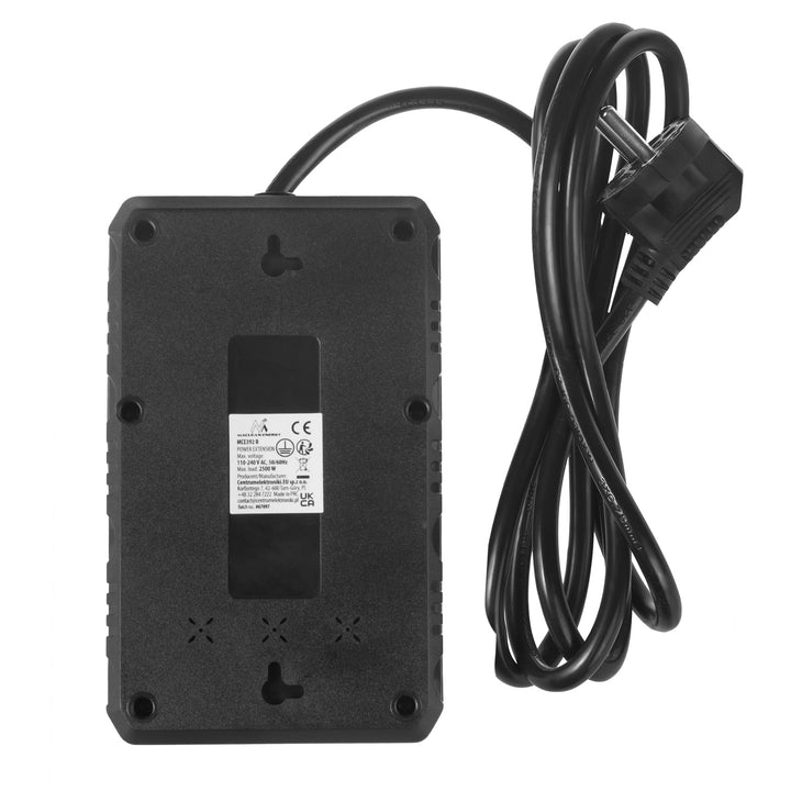 Maclean grenuttag, förlängningskabel 4 uttag + 3xUSB, 110-240V AC 50/60Hz, 2,1A max 2500W, 1,5m, svart, MCE392 B