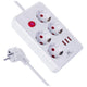 Maclean grenuttag, förlängningskabel 4 uttag + 3xUSB, 110-240V AC 50/60Hz, 2.1A max 2500W, 3m, vit, MCE393 W