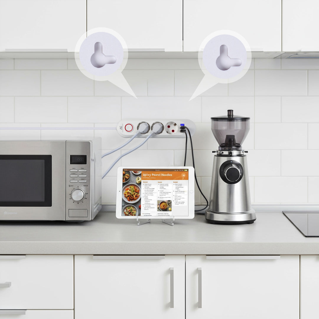 Maclean grenuttag, förlängningskabel 3 uttag + 3xUSB, 110-240V AC 50/60Hz, 2.1A max 2500W, 1.5m, vit, MCE394 W