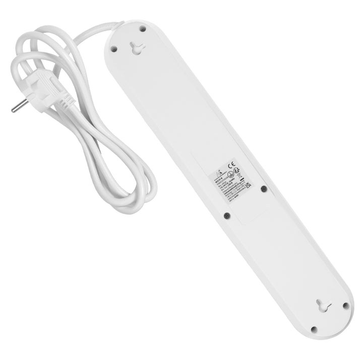 Maclean grenuttag, förlängningskabel 5 uttag + 3xUSB, 110-240V AC 50/60Hz, 2,1A max 2500W, 1,5m, vit, MCE395 W