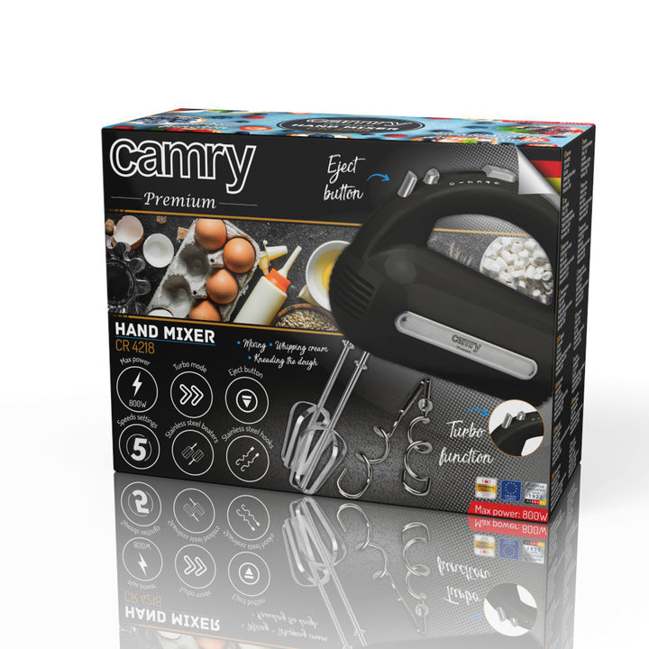 Camry stavmixer, 800W, 5 hastigheter, Turbo-funktion, svart, CR 4218