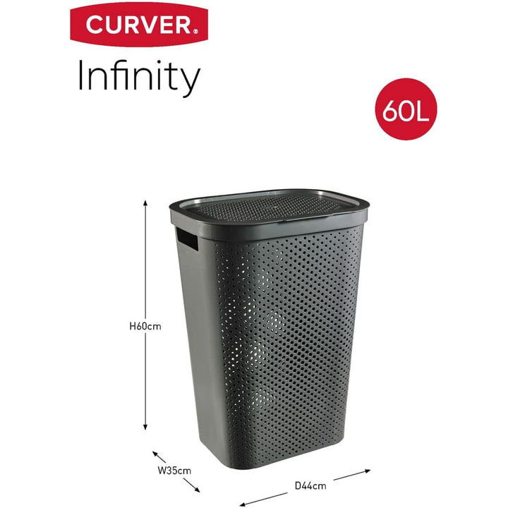 Curver Infinity Återvunnen tvättkorg 60L mörkgrå