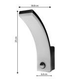 Maclean rörelsesensor LED-lampa, PIR rörelsesensor, svart, 20W, IP65, 2000lm, neutralvit (4000K) MCE512 B, 2 st