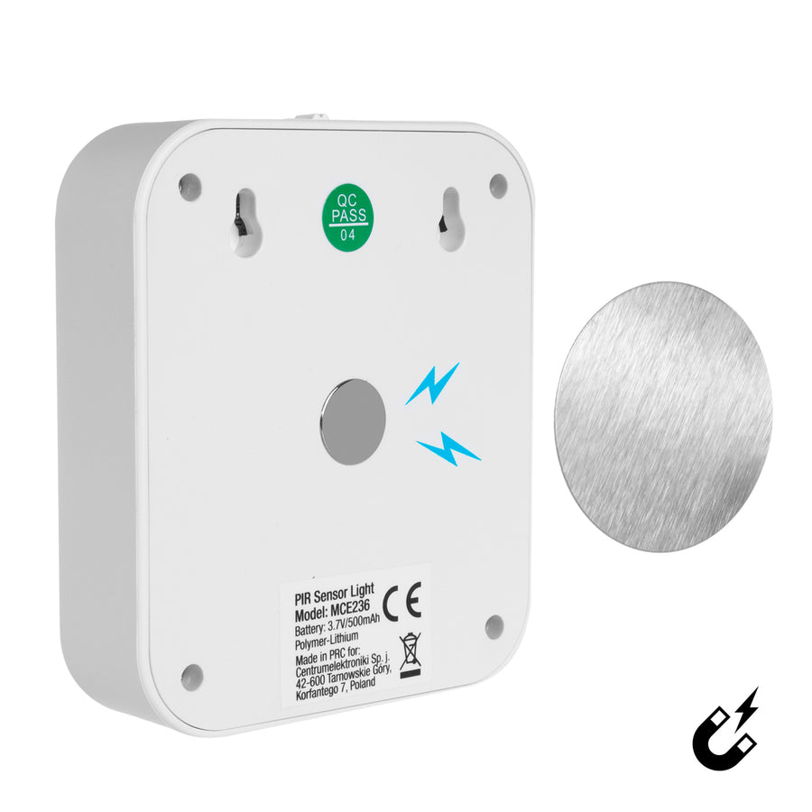 Maclean LED Trapphusbelysning, med rörelsedetektor, temp. 4000K, 3,7V/500mAh, 4 LED, Räckvidd 3-4m, MCE236, 2 st