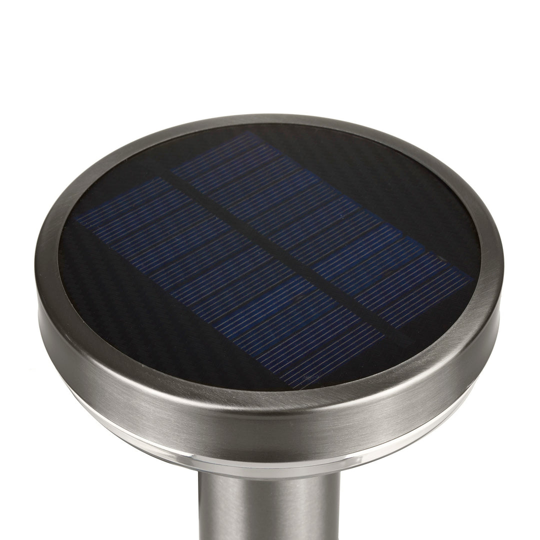 Maclean Solar LED-lampa, med sensor, 3 lägen, plug-in, Li-ion 18650, IP44, 3,7V, 1200 mAh, matt krom, MCE465 C/M, 8 st