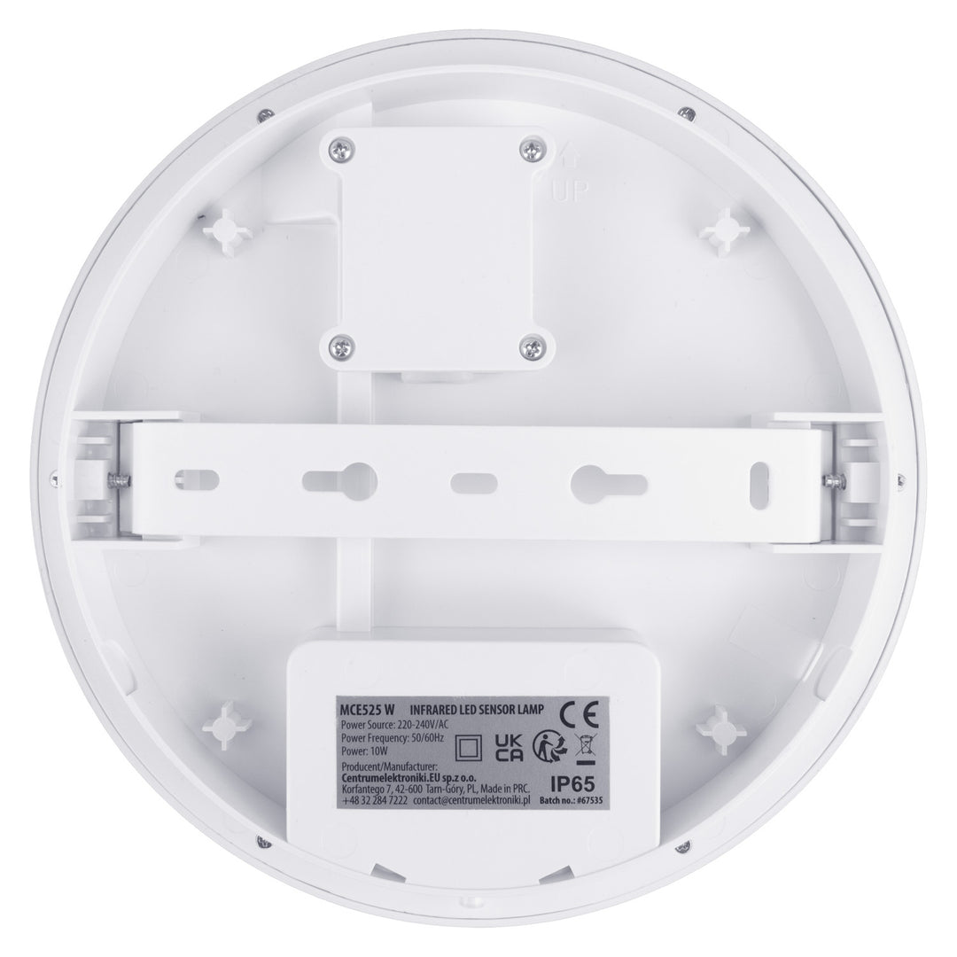 LED-lampa med rörelsesensor Maclean, PIR-sensor, vit, 10 W, IP65, 1000 lm, neutral färg, MCE525 W