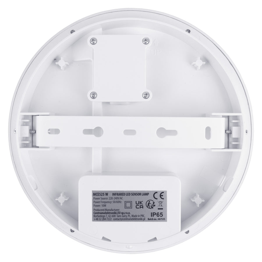 LED-lampa med rörelsesensor Maclean, PIR-sensor, vit, 10 W, IP65, 1000 lm, neutral färg, MCE525 W