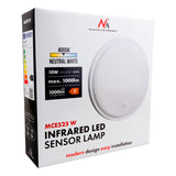 LED-lampa med rörelsesensor Maclean, PIR-sensor, vit, 10 W, IP65, 1000 lm, neutral färg, MCE525 W