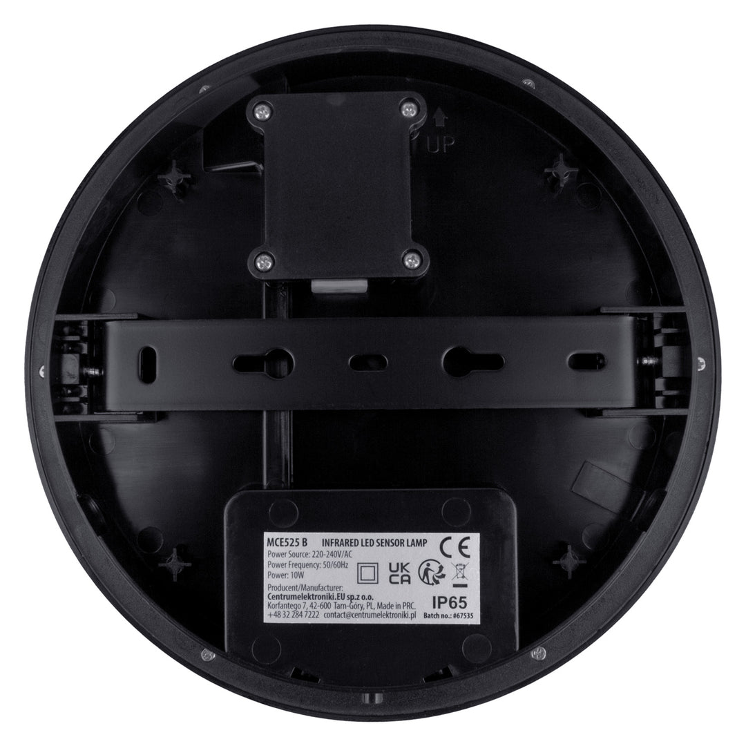 LED-lampa med rörelsesensor Maclean, PIR-sensor, svart, 10 W, IP65, 1000 lm, neutral färg, MCE525 B
