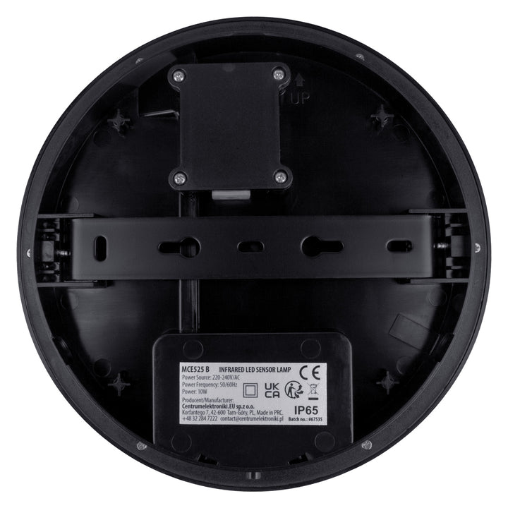LED-lampa med rörelsesensor Maclean, PIR-sensor, svart, 10 W, IP65, 1000 lm, neutral färg, MCE525 B