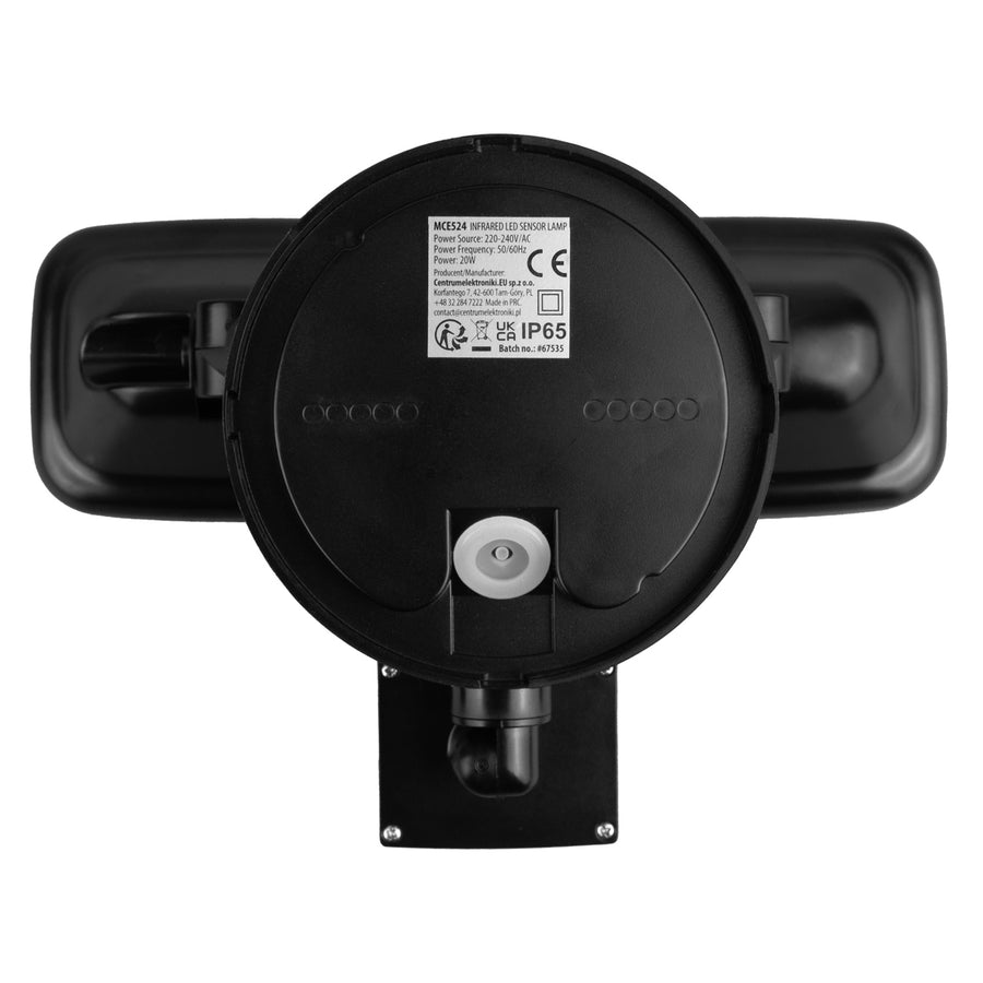 Maclean LED-vägglampa, med PIR-sensor, 20 W, 1500 lm, IP65, neutralvit 4000 K, svart, MCE524 B