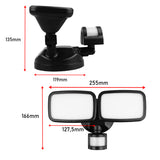 Maclean LED-vägglampa, med PIR-sensor, 20 W, 1500 lm, IP65, neutralvit 4000 K, svart, MCE524 B