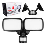 Maclean LED-vägglampa, med PIR-sensor, 20 W, 1500 lm, IP65, neutralvit 4000 K, svart, MCE524 B