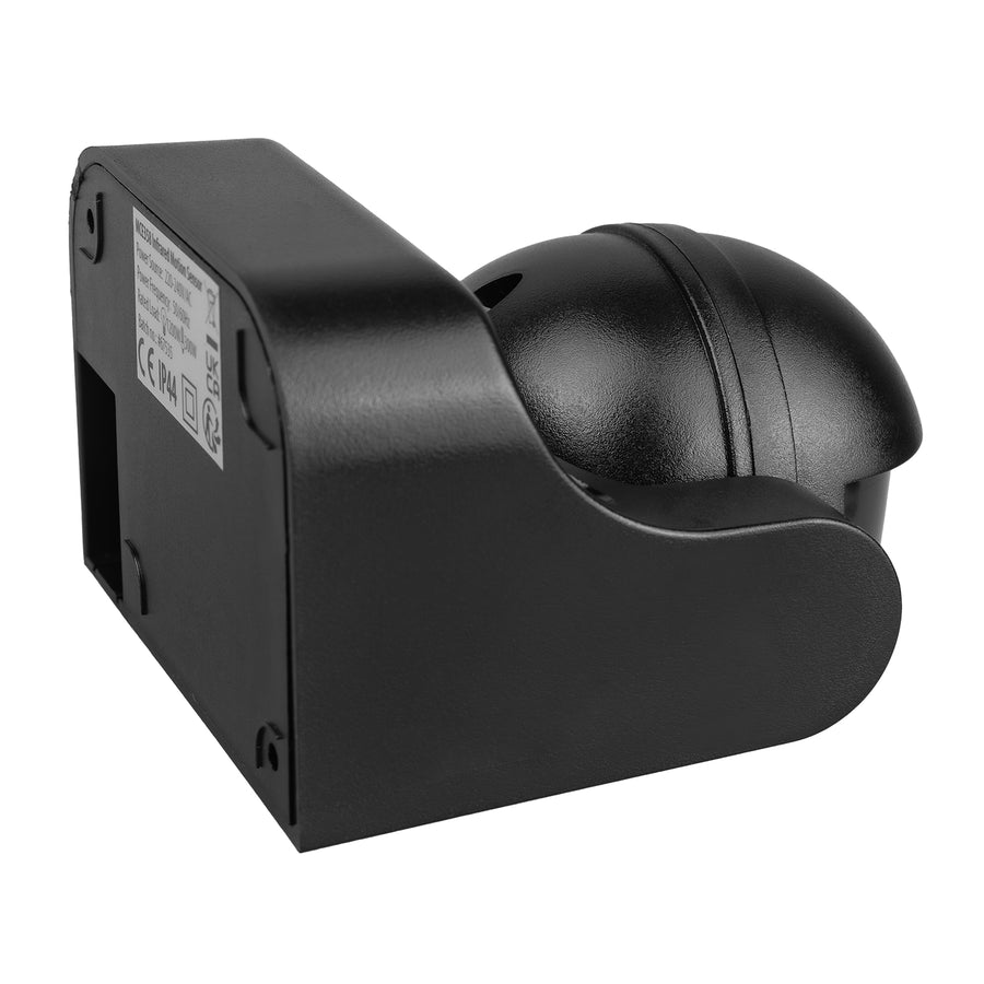 PIR-rörelsesensor Maclean, infraröd, IP44, svart med svart skärm, räckvidd 12 m, max. belastning 300/1200 W, MCE358 B/B