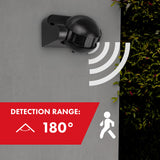 PIR-rörelsesensor Maclean, infraröd, IP44, svart med svart skärm, räckvidd 12 m, max. belastning 300/1200 W, MCE358 B/B