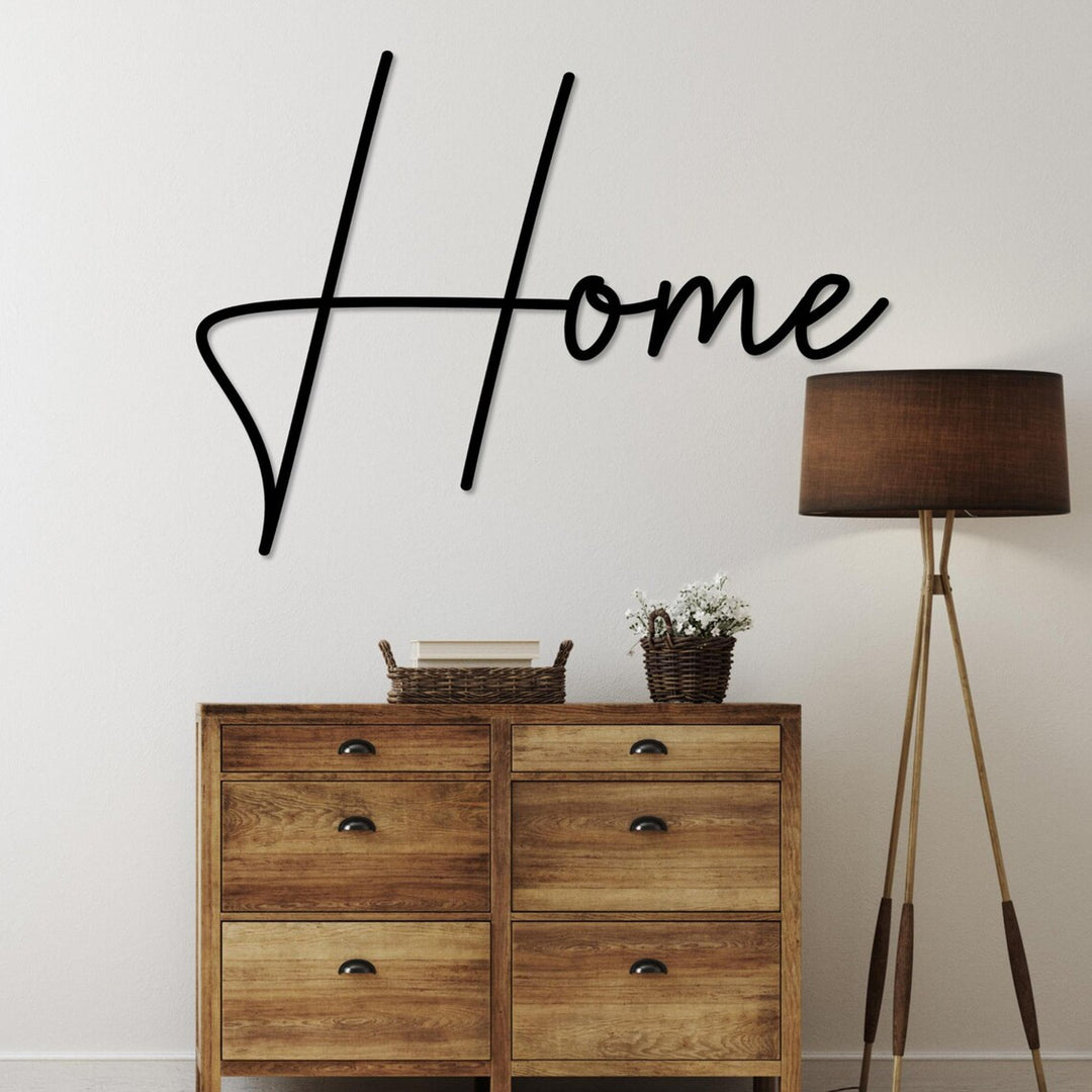 Genombruten bild, 3D-väggdekoration, 3D-bild "Home" 50x45cm svart