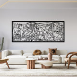 Genombruten målning, 3D-väggdekoration, 3D-målning "Guernica av Pablo Picasso" 120x48cm Svart