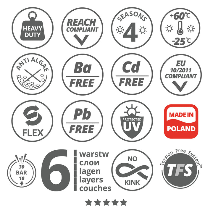 Vartco Professional Plus 1" 50m 6-lagers trädgårdsslang