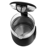 Elektrisk vattenkokare i glas 1,7L Adler, Svart och silver, Temperaturkontroll, LED-display, AD 1305 bs