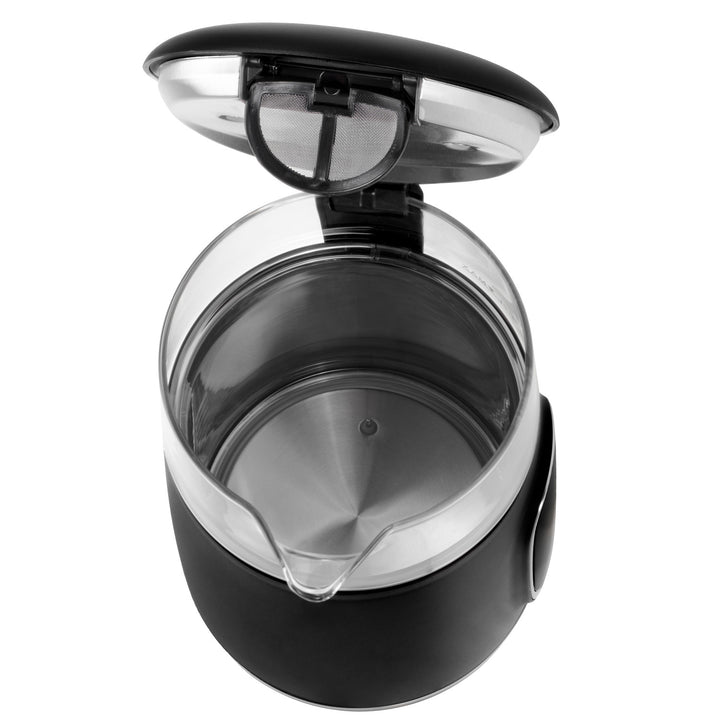 Elektrisk vattenkokare i glas 1,7L Adler, Svart och silver, Temperaturkontroll, LED-display, AD 1305 bs