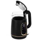 Adler vattenkokare i glas 1,7L, Svart och guld, Temperaturkontroll, LED-display, AD 1305 bg