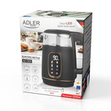 Adler vattenkokare i glas 1,7L, Svart och guld, Temperaturkontroll, LED-display, AD 1305 bg