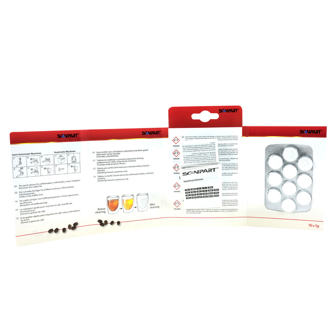 Rengöringstabletter för kaffemaskiner, 10 st, universal, Scanpart, 2-pack