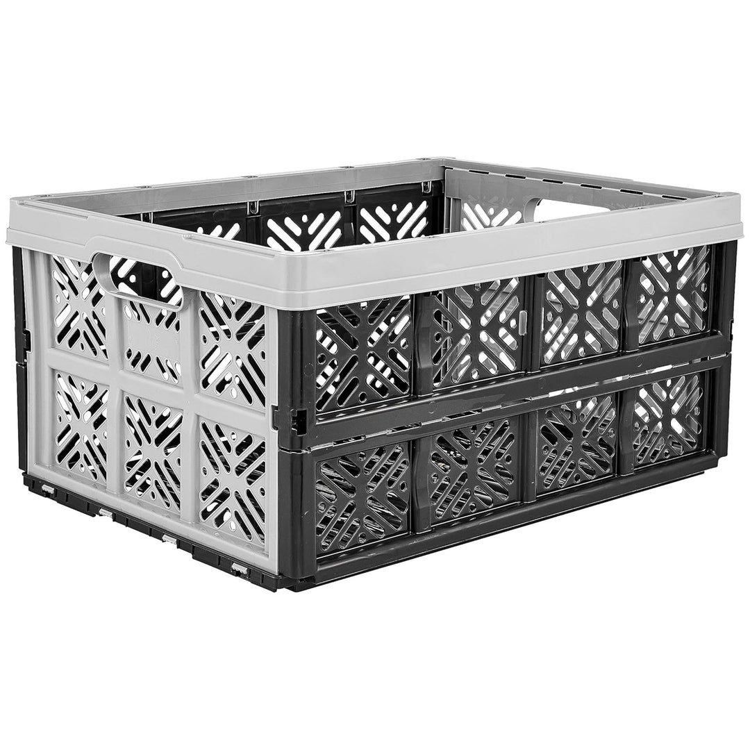 Keeeper hopfällbar plastkorg, 32L, grå-svart