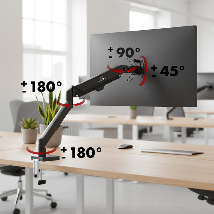 Maclean monitorfäste, gasfjäder, 17"-32", 2-10kg, svart, MC-133