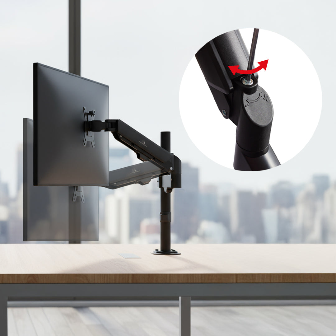 Maclean monitorfäste, gasfjäder, 17"-32", 2-10kg, svart, MC-135