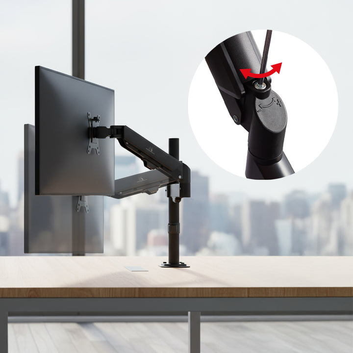 Maclean monitorfäste, gasfjäder, 17"-32", 2-10kg, svart, MC-135