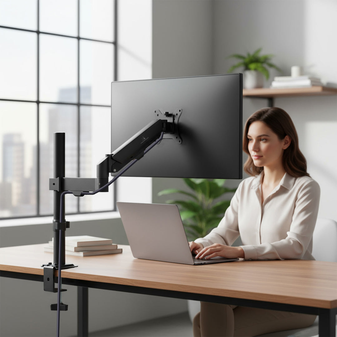 Maclean monitorfäste, gasfjäder, 17"-32", 2-10kg, svart, MC-135