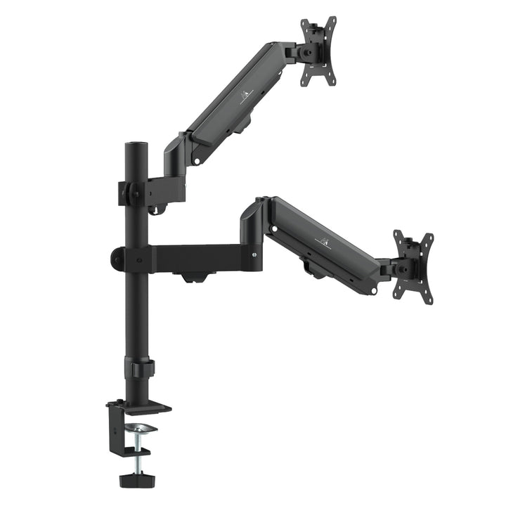Fäste för 2 Maclean-skärmar, gasfjäder, 17"-32", 2-10 kg, svart, MC-136