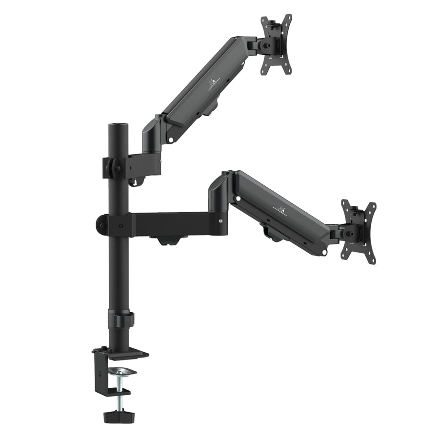 Fäste för 2 Maclean-skärmar, gasfjäder, 17"-32", 2-10 kg, svart, MC-136