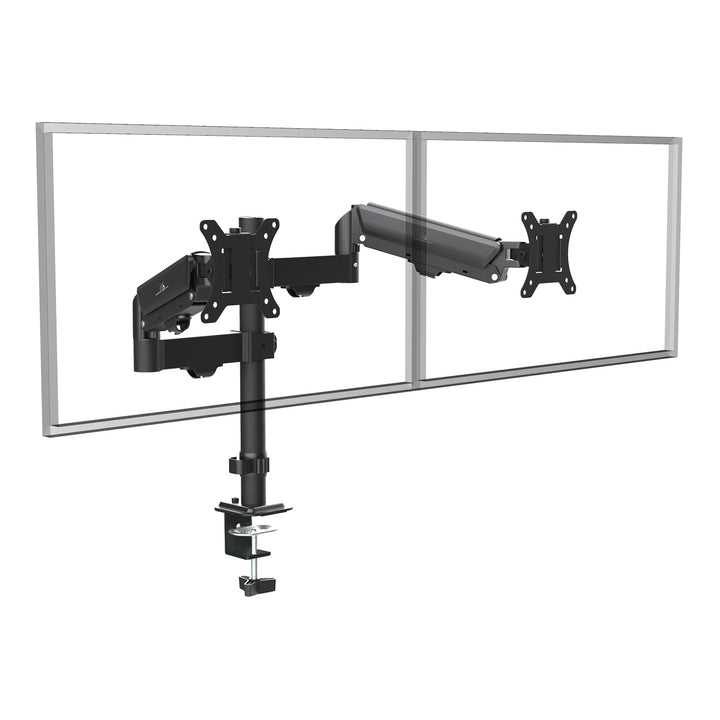 Fäste för 2 Maclean-skärmar, gasfjäder, 17"-32", 2-10 kg, svart, MC-136